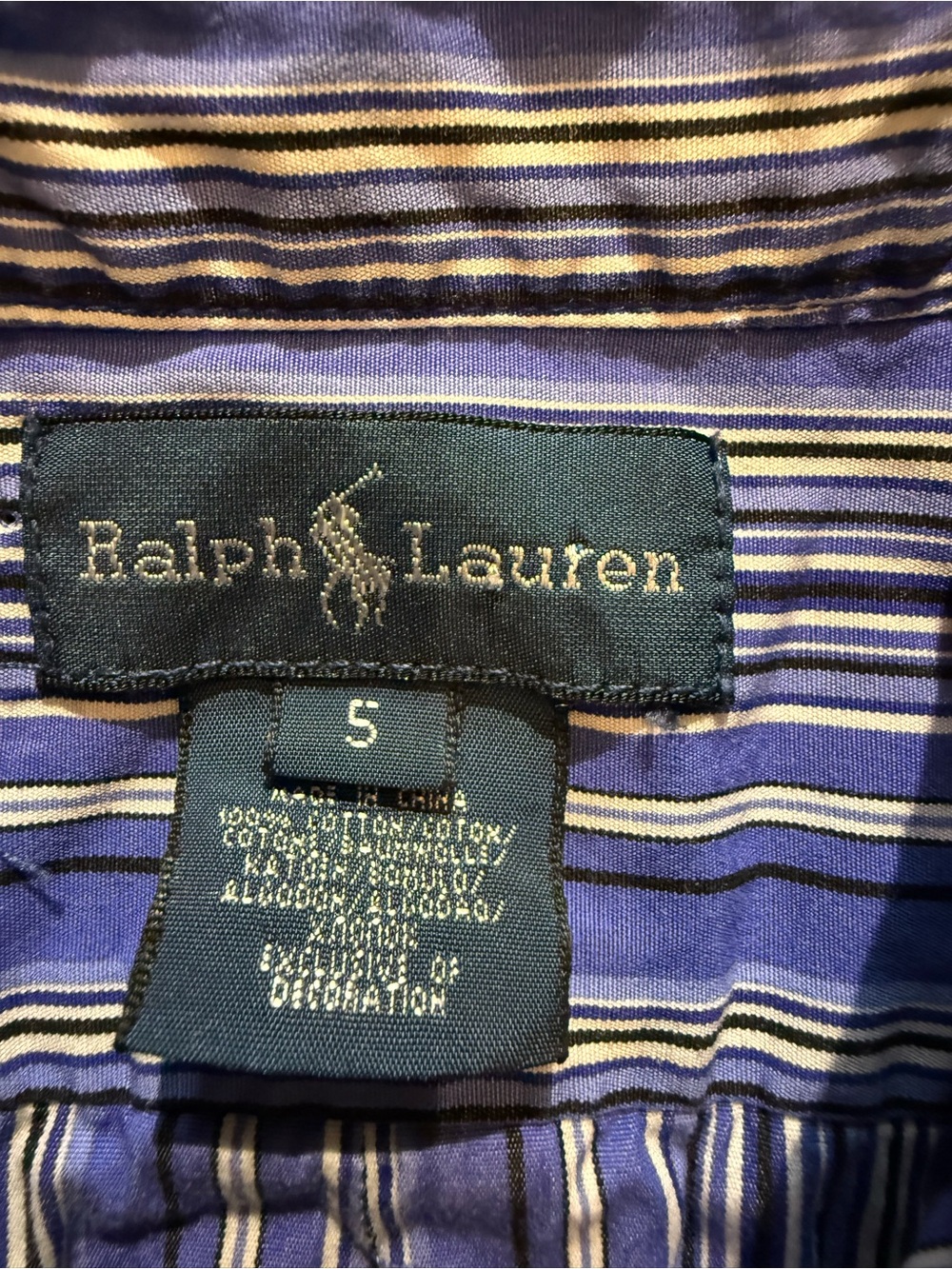 Ralph Lauren Blue & White Striped Button-Down Shirt - Picture 4 of 8